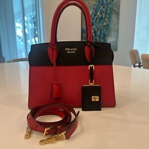 Prada Red and Black Handbag